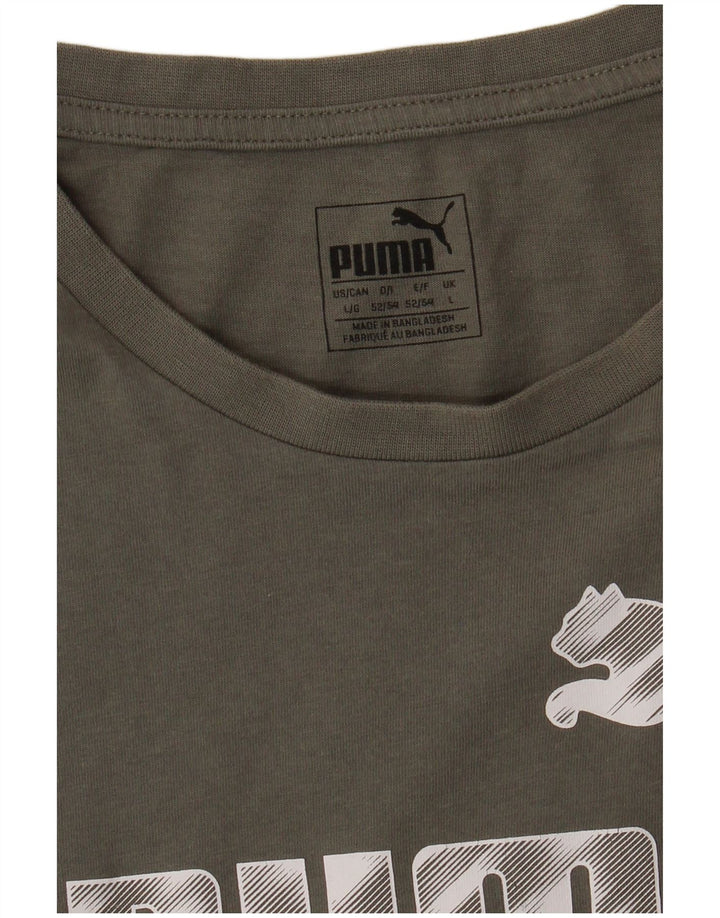 T-shirt grafica da uomo Puma Top Large color kaki
