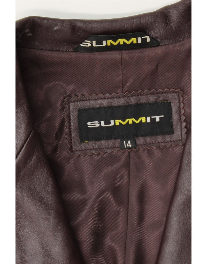 Giacca blazer in pelle da donna a 3 bottoni Summit UK 14 Pelle bordeaux media