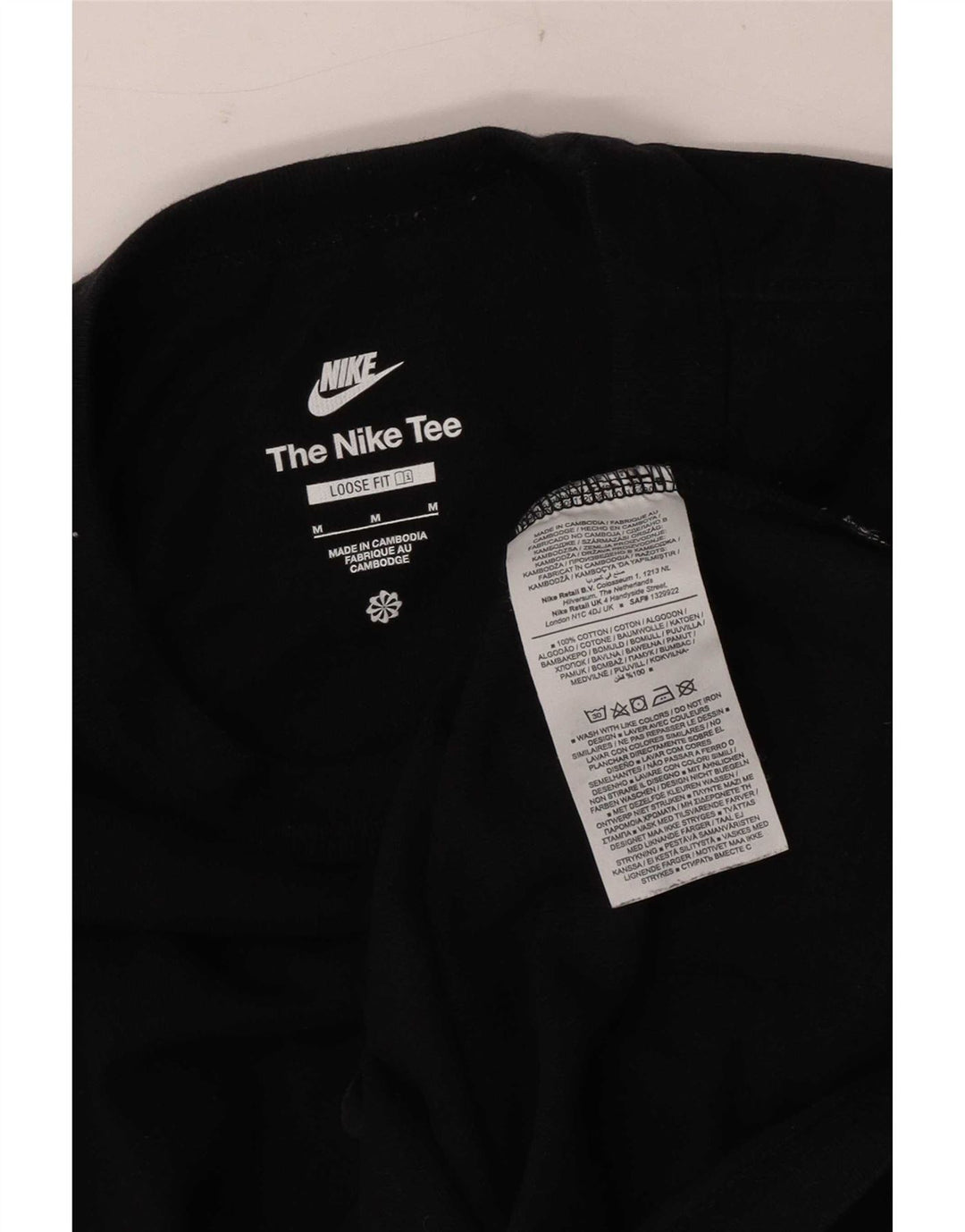T-shirt Nike da uomo vestibilità ampia, top in cotone nero medio