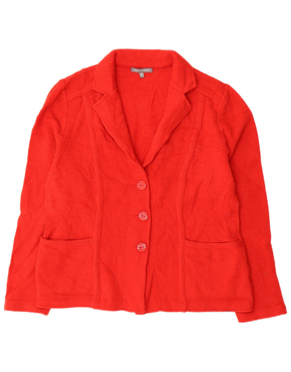 Maglione cardigan da donna Laura Ashley UK 16 grande lana rossa