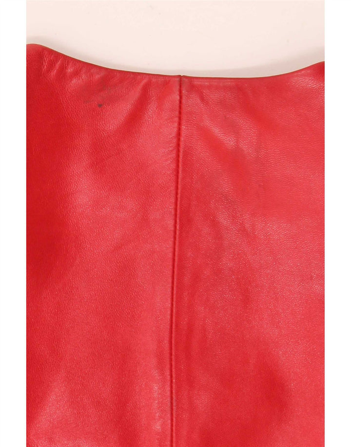 Marc Cain Giacca Blazer in Pelle da Donna a 4 Bottoni US Small Rossa