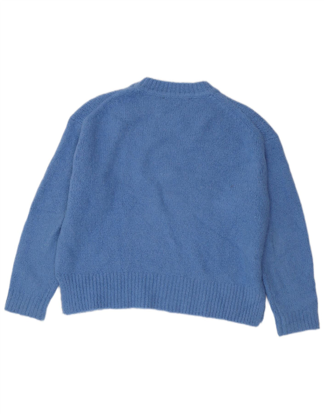 Maglione girocollo oversize da donna Zara UK 14 Acrilico blu medio