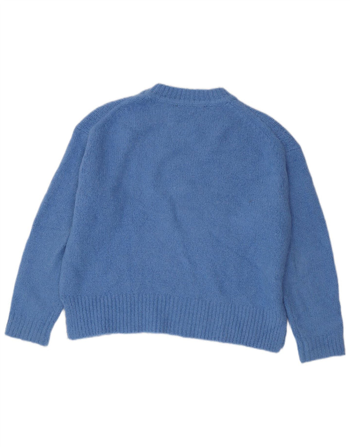 Maglione girocollo oversize da donna Zara UK 14 Acrilico blu medio