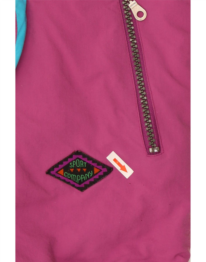 Giacca da sci pullover con grafica vintage da uomo UK 44 2XL color block viola