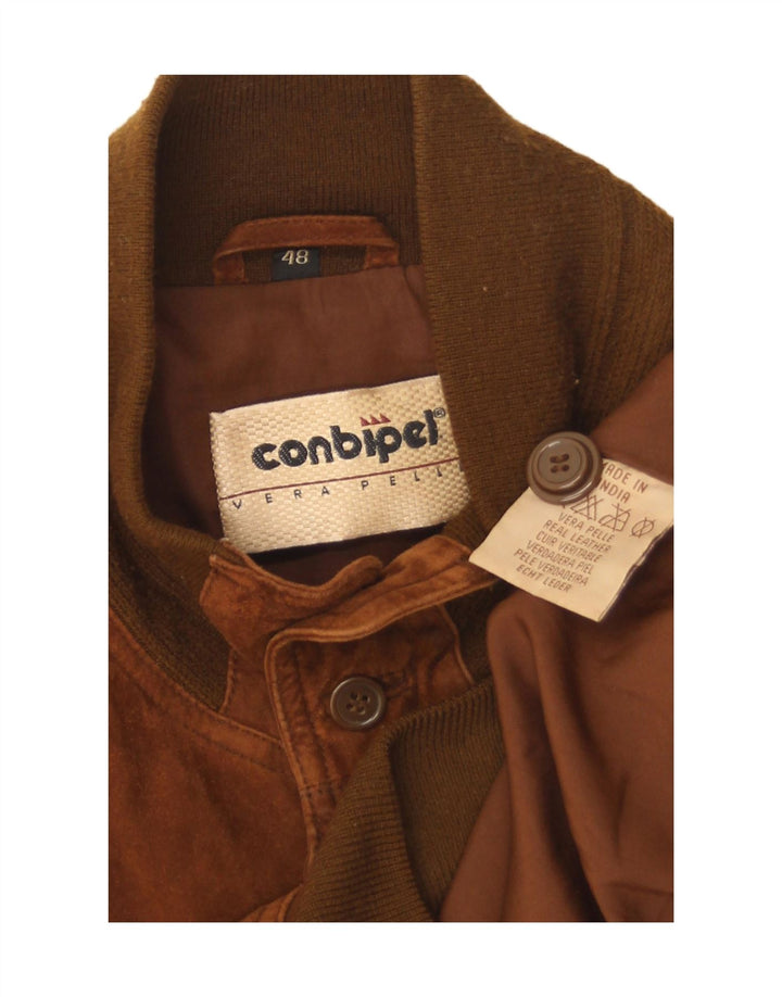 Bomber Uomo In Pelle Scamosciata Conbipel IT 48 Pelle Marrone Medio