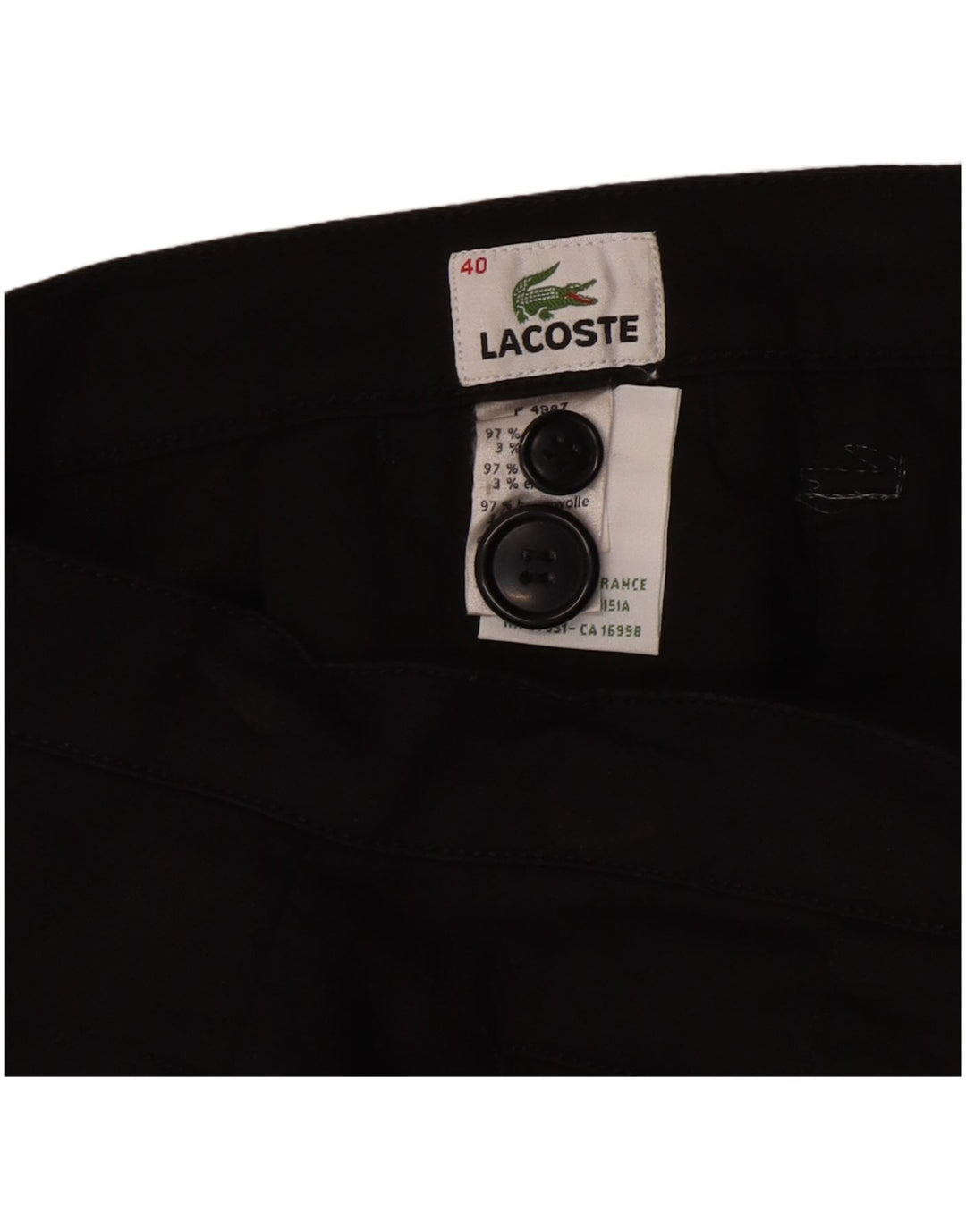 Pantaloni Capri da donna Lacoste taglia 44 media W30 L21 cotone nero