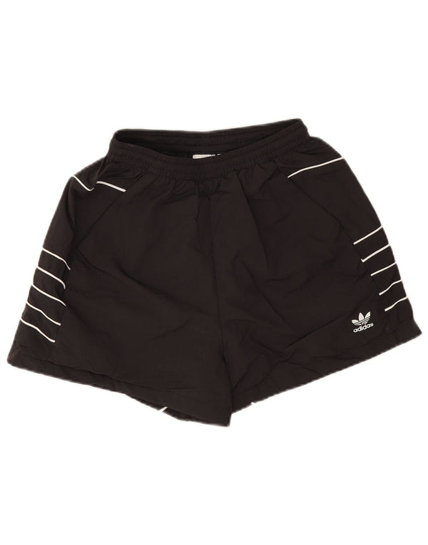 Pantaloncini sportivi grafici Adidas da donna UK 6 XS neri in poliammide