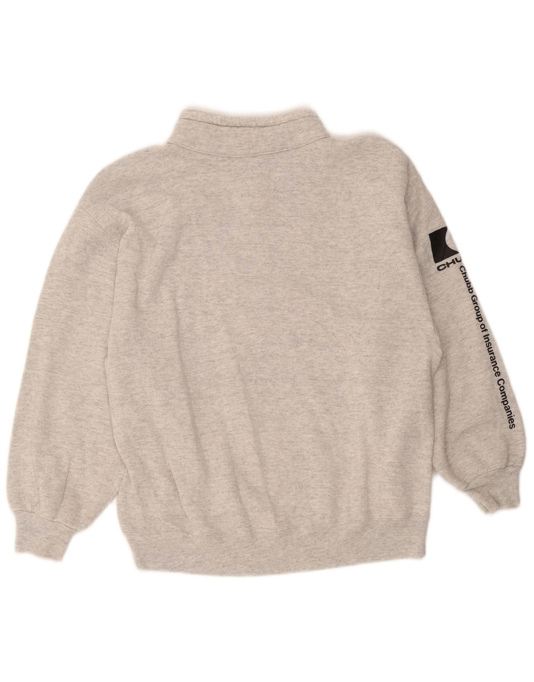 Felpa Jerzees da donna con collo con zip grafica, maglione EU 46 XL grigio screziato