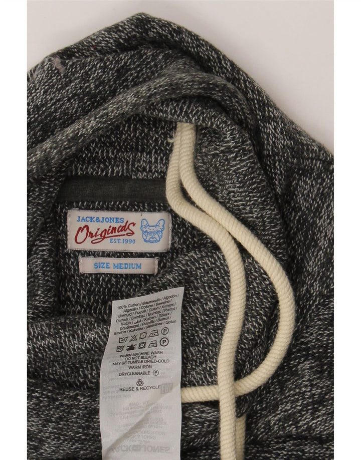 Maglione maglione da uomo a collo alto Jack & Jones in cotone screziato grigio medio
