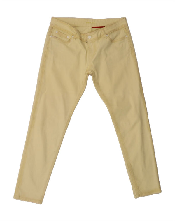 PRADA Womens Slim Casual Trousers W34 L29 Beige Cotton