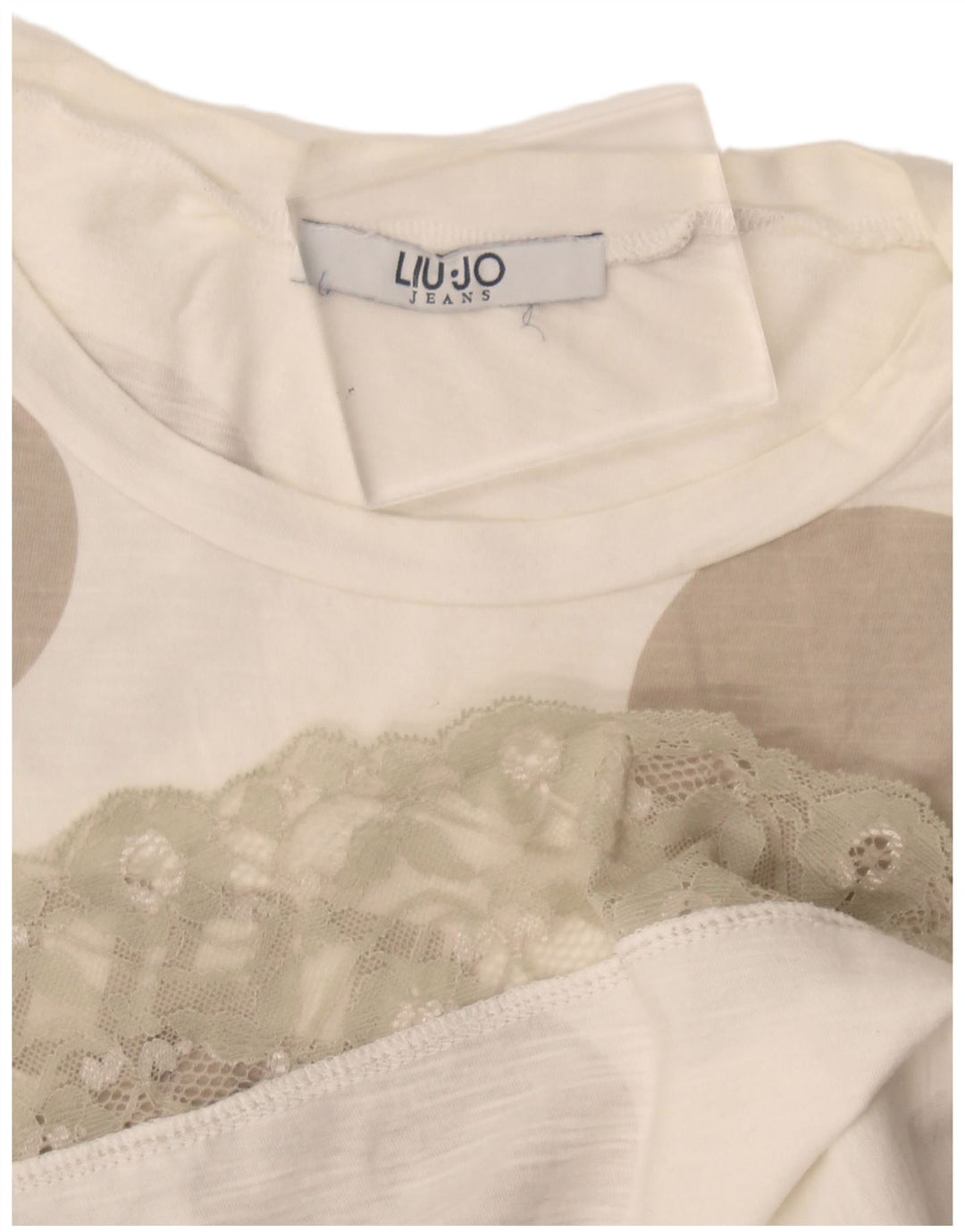 T-shirt grafica da donna Liu Jo Top UK 12 Beige medio maculato