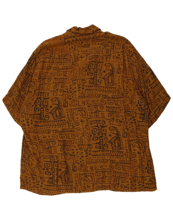 Camicia a maniche corte da uomo con motivo astratto Ingram taglia 43 17 XL viscosa marrone