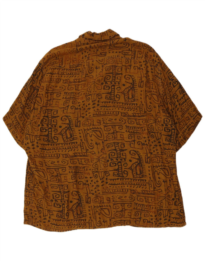 Camicia a maniche corte da uomo con motivo astratto Ingram taglia 43 17 XL viscosa marrone