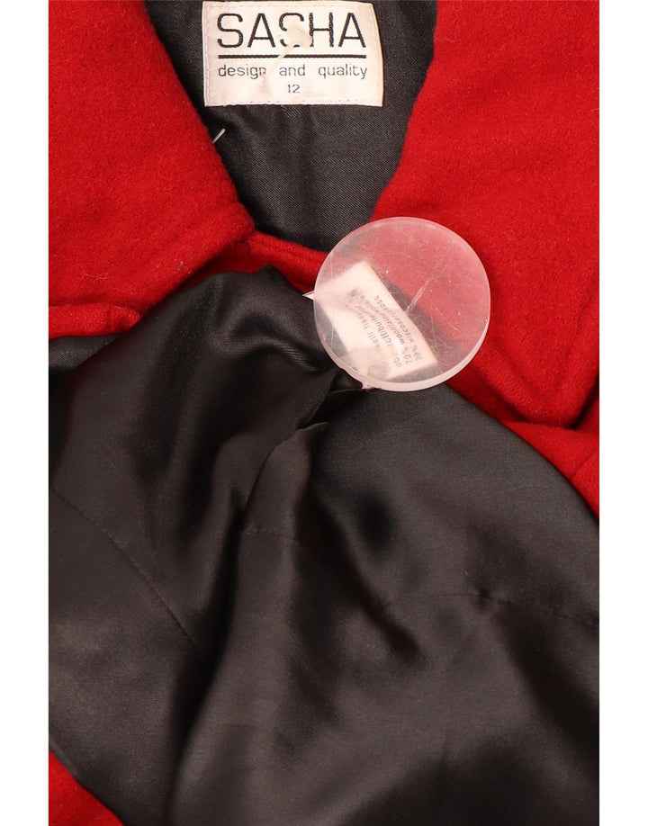 Cappotto doppiopetto da donna SASHA UK 12 Lana rossa media