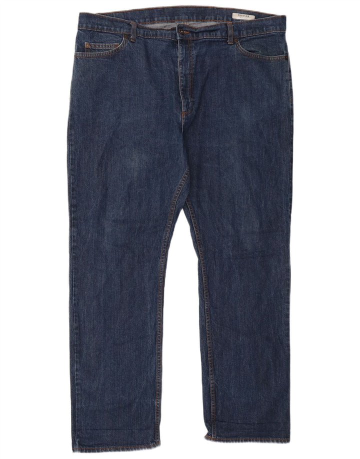 Jeans dritti regolari da uomo Marks & Spencer W42 L31 cotone blu