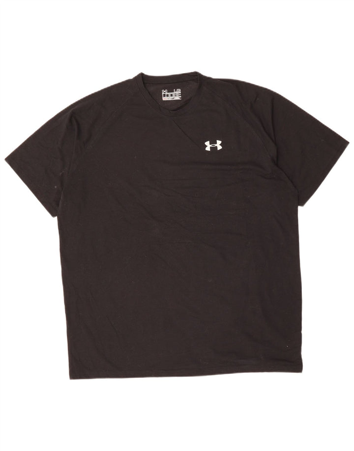 T-shirt Heat Gear da uomo UNDER ARMOUR Top grande in poliestere nero