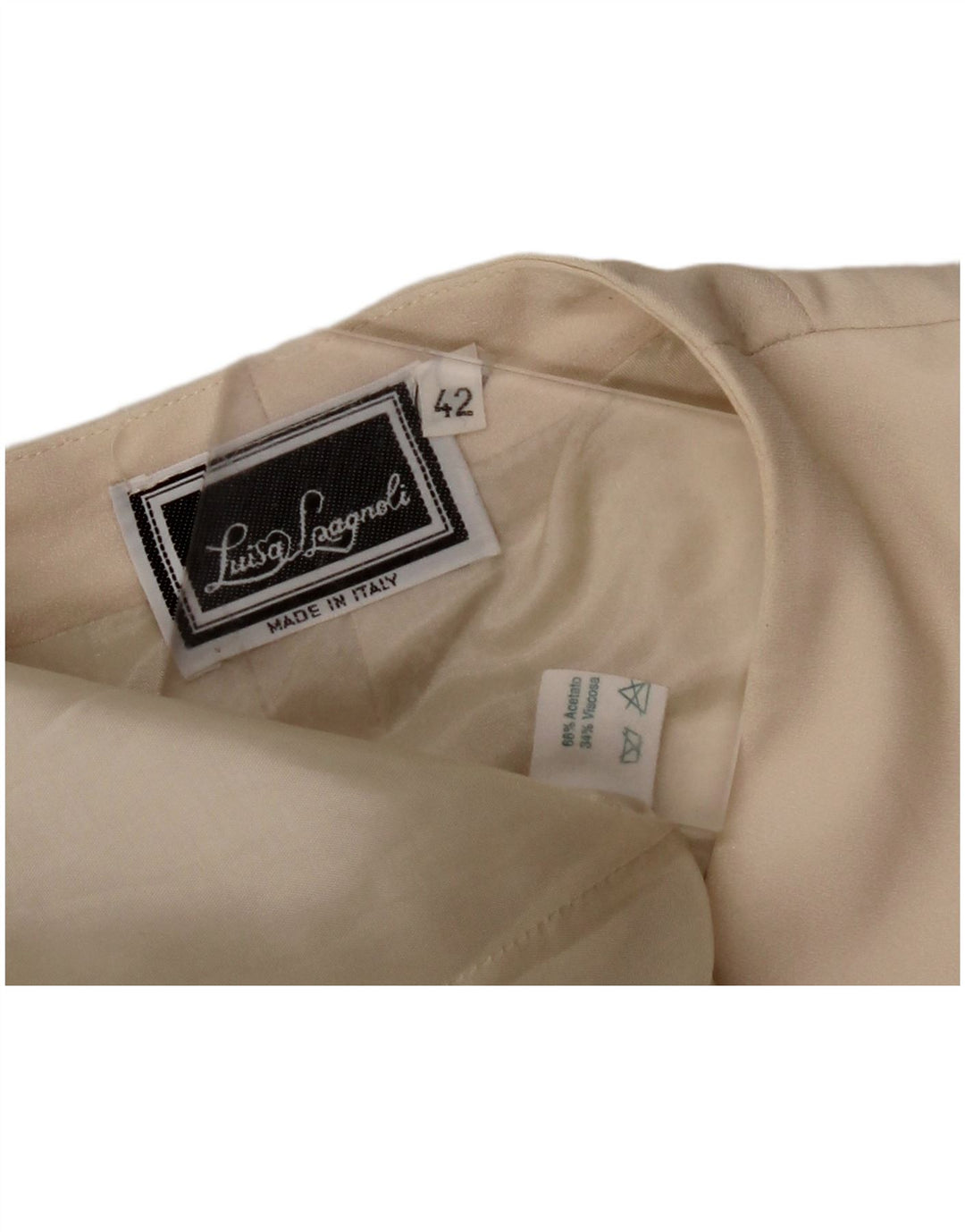 LUISA SPAGNOLI Giacca Blazer a 3 Bottoni da Donna IT 42 Acetato Beige Medio