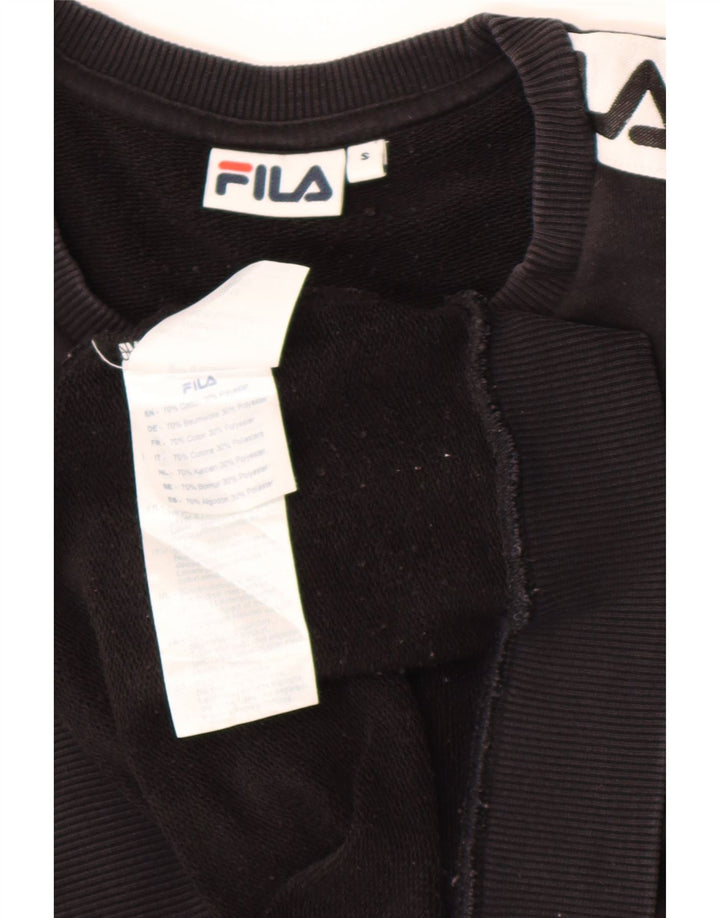 Fila Felpa grafica da uomo Maglione piccolo cotone color block nero