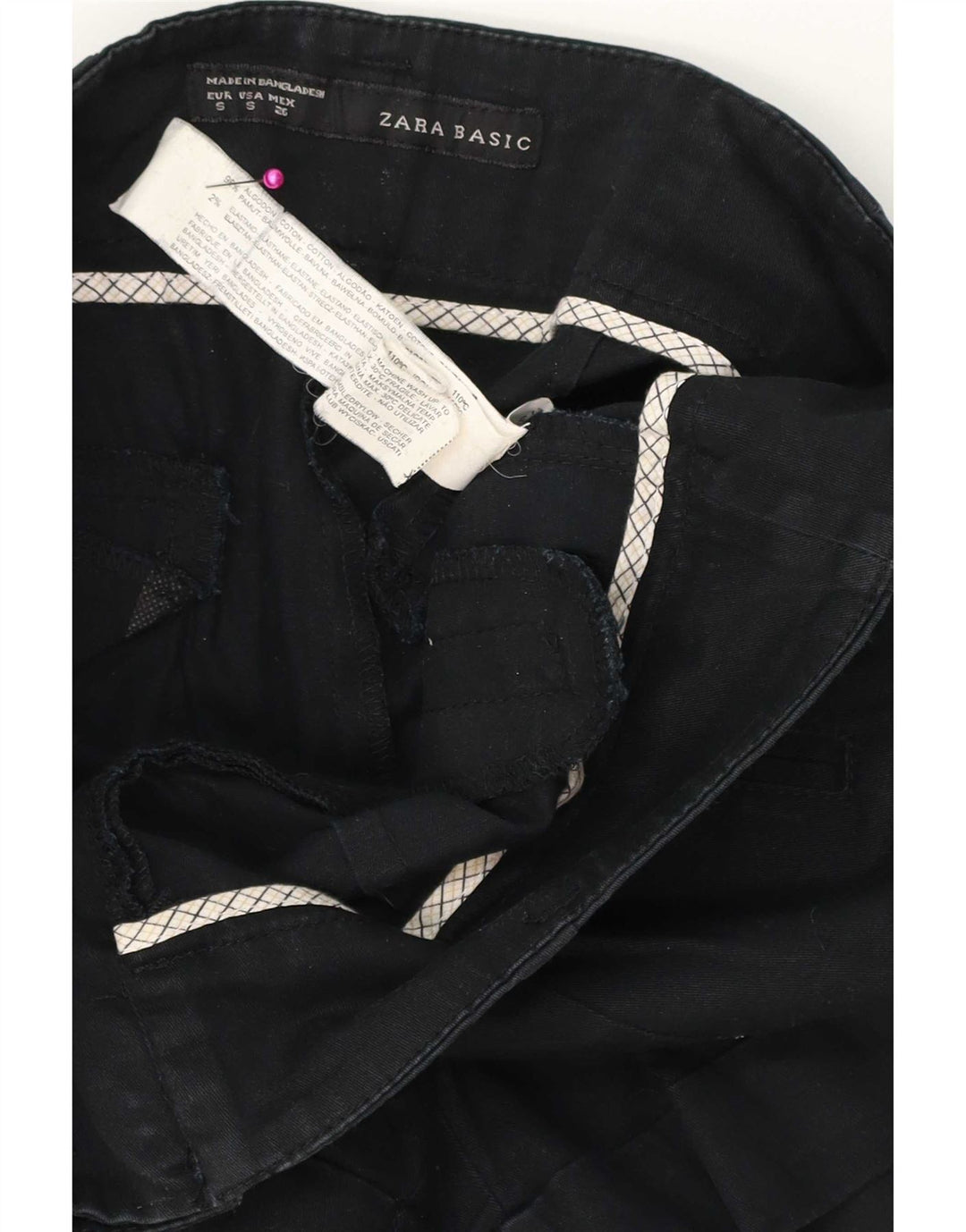 Pantaloncini chino da donna Zara piccoli W26 in cotone nero