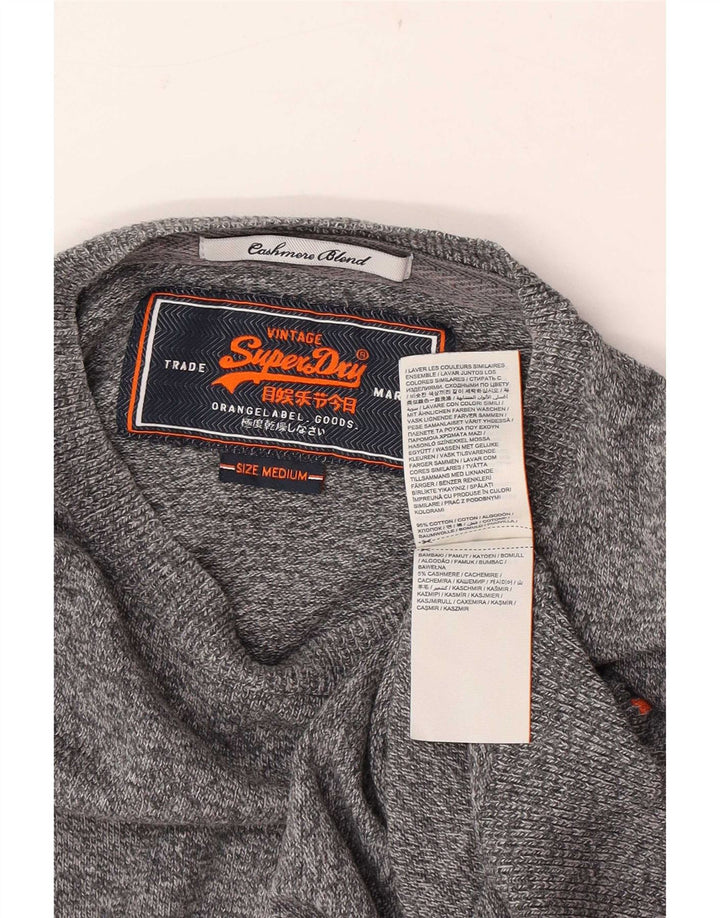 Maglione da uomo con scollo a barca Superdry in cotone grigio medio