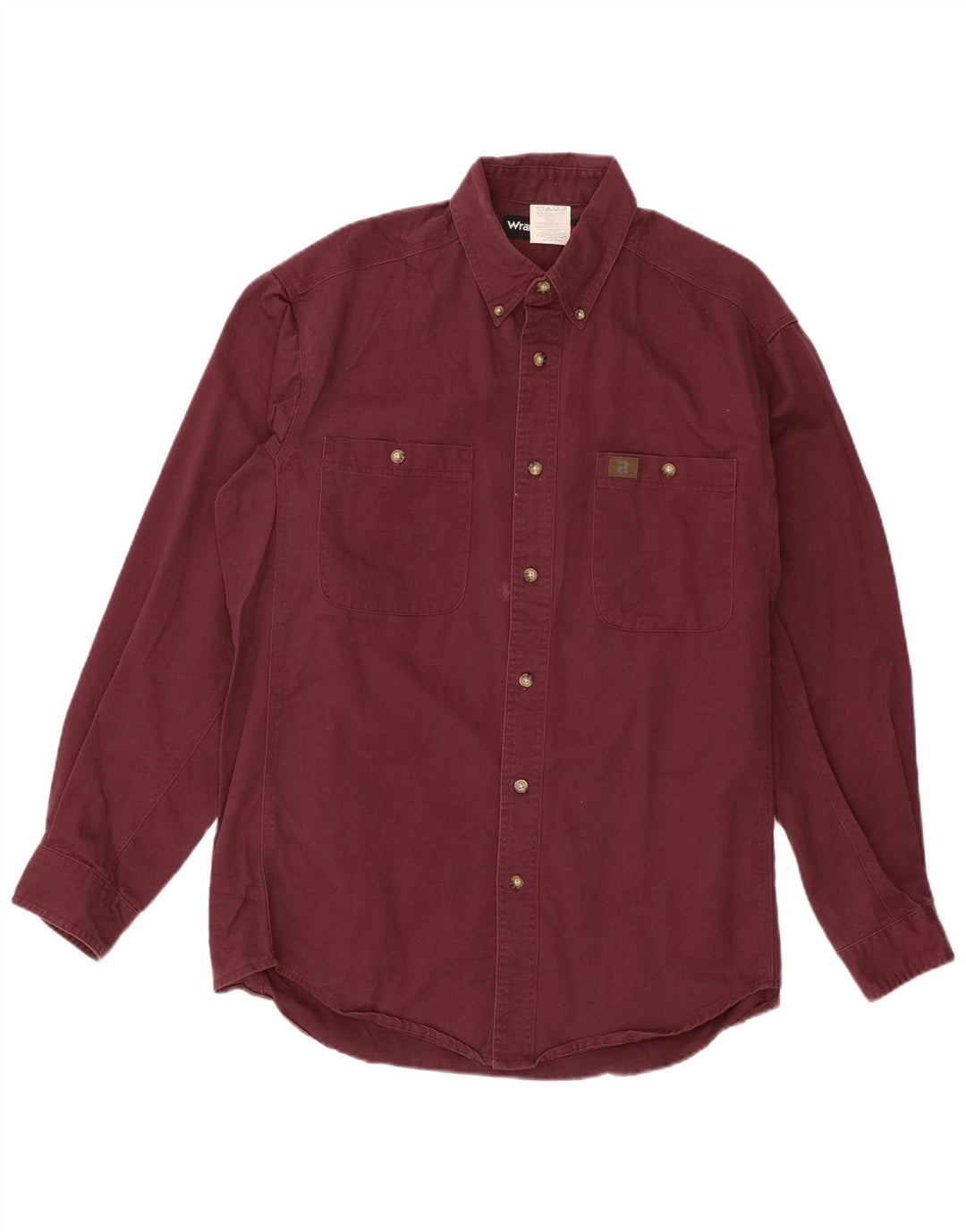 Camicia da uomo Wrangler grande in cotone bordeaux