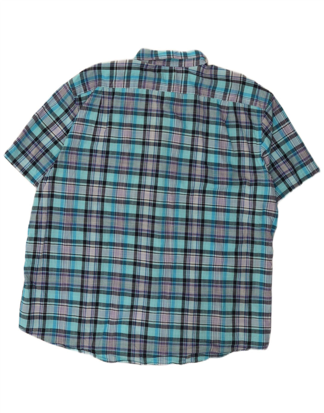Camicia a maniche corte da uomo Izod XL in cotone a quadri turchese