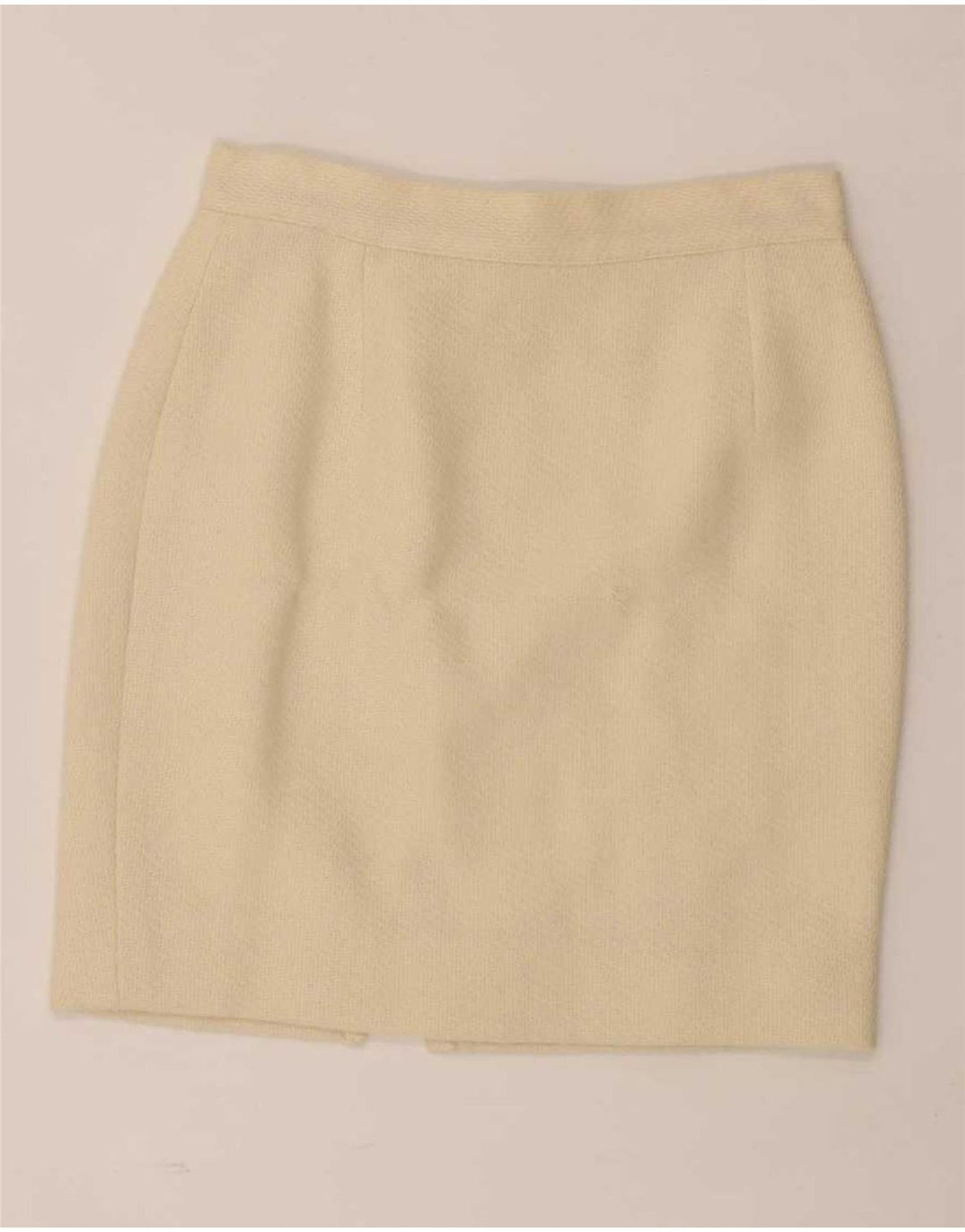 Set gonna da donna in 2 pezzi a 5 bottoni da donna di Andrea IT 46 grande W28 lana beige