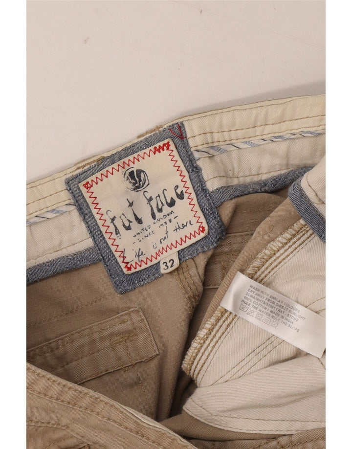 FAT FACE Pantaloncini cargo da uomo W32 Cotone beige medio