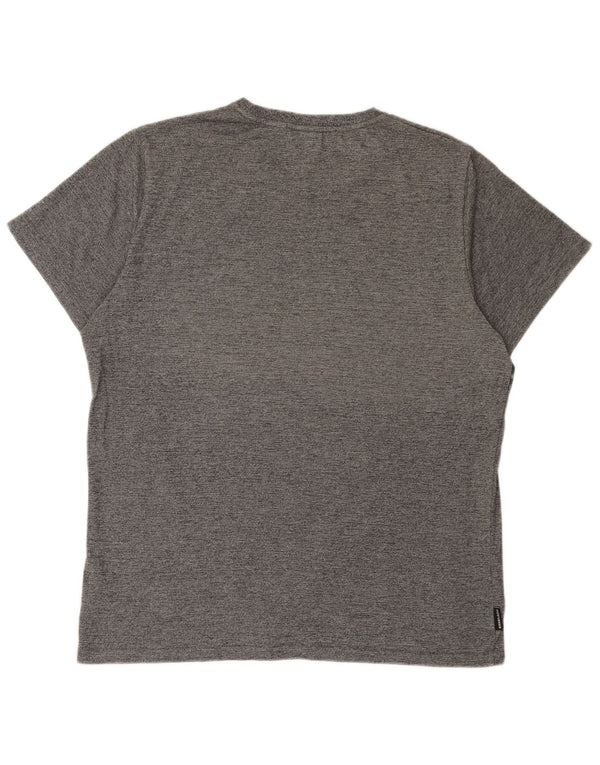 T-shirt grafica da uomo Superdry Top 3XL in cotone color block grigio