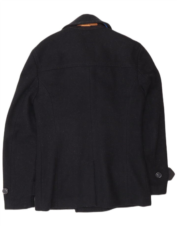 Cappotto da marinaio da uomo Superdry UK 36 piccolo in lana blu navy
