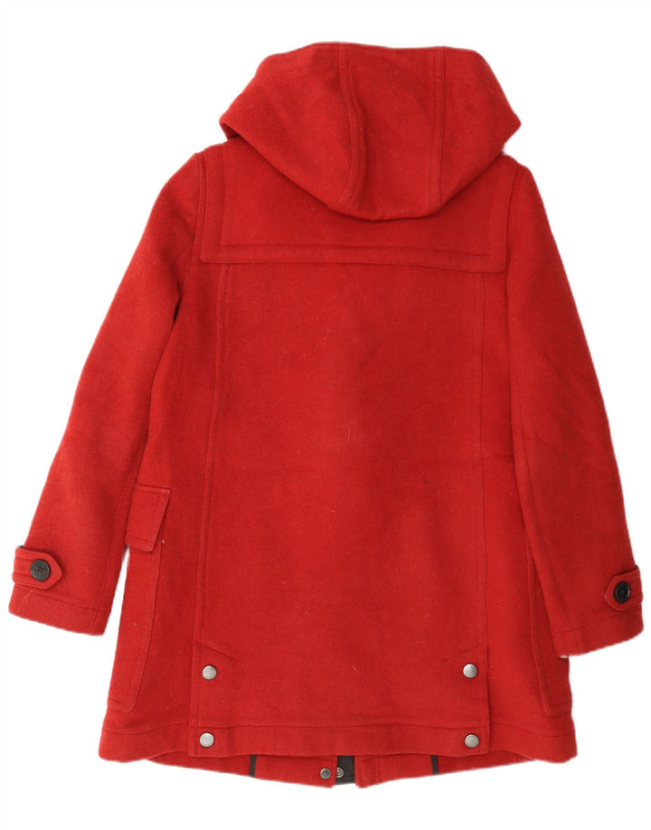 Montgomery con cappuccio da donna Burberry UK 8 piccolo rosso in lana