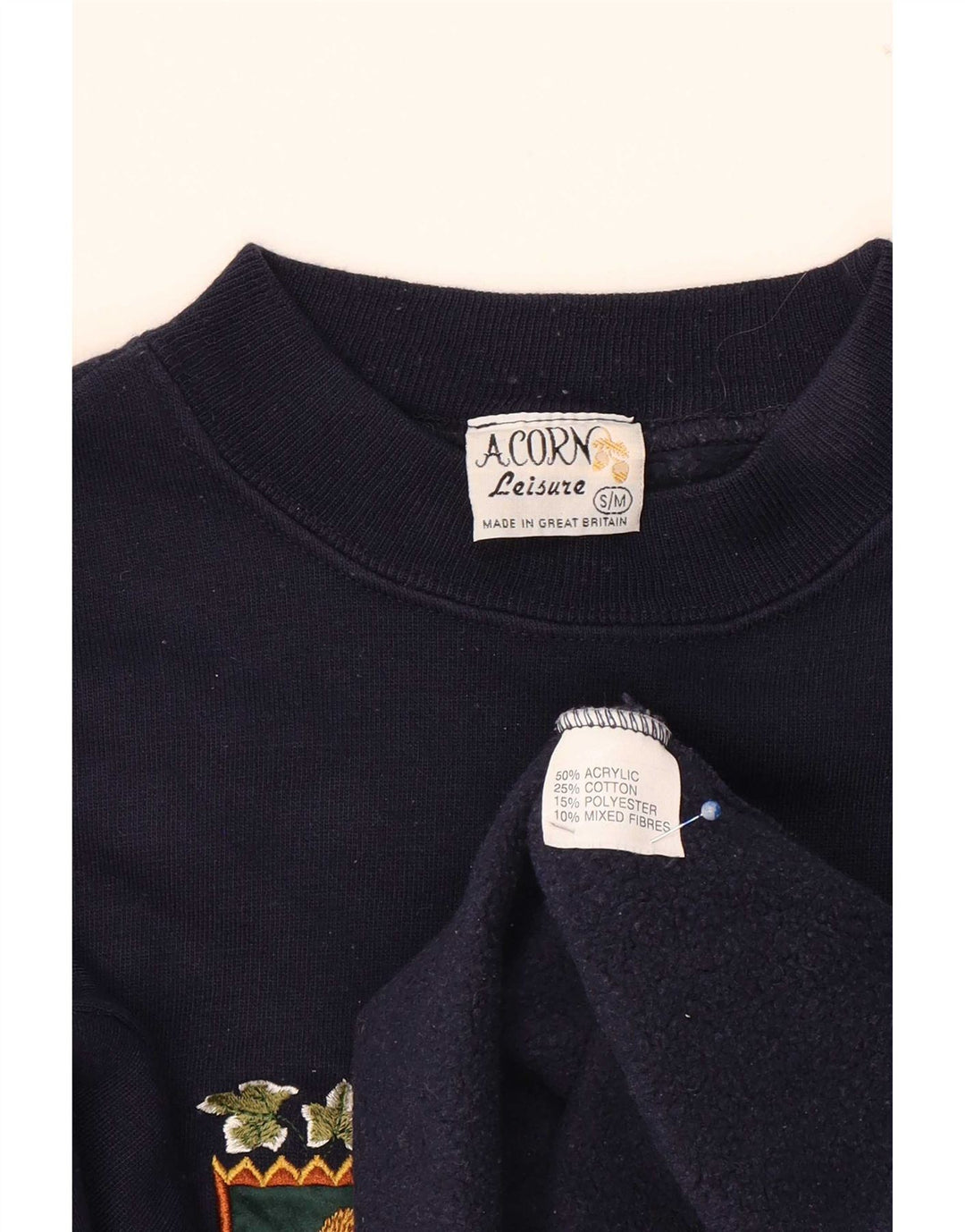 Felpa oversize con grafica da donna Acorn UK 10 Small Blu Navy