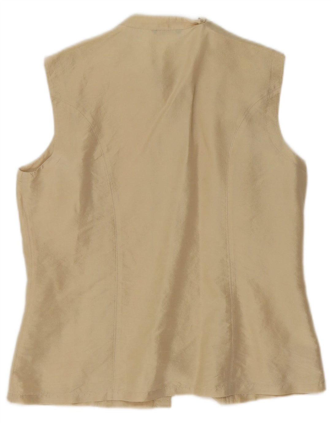 Camicetta senza maniche da donna Sisley UK 14 Seta beige medio