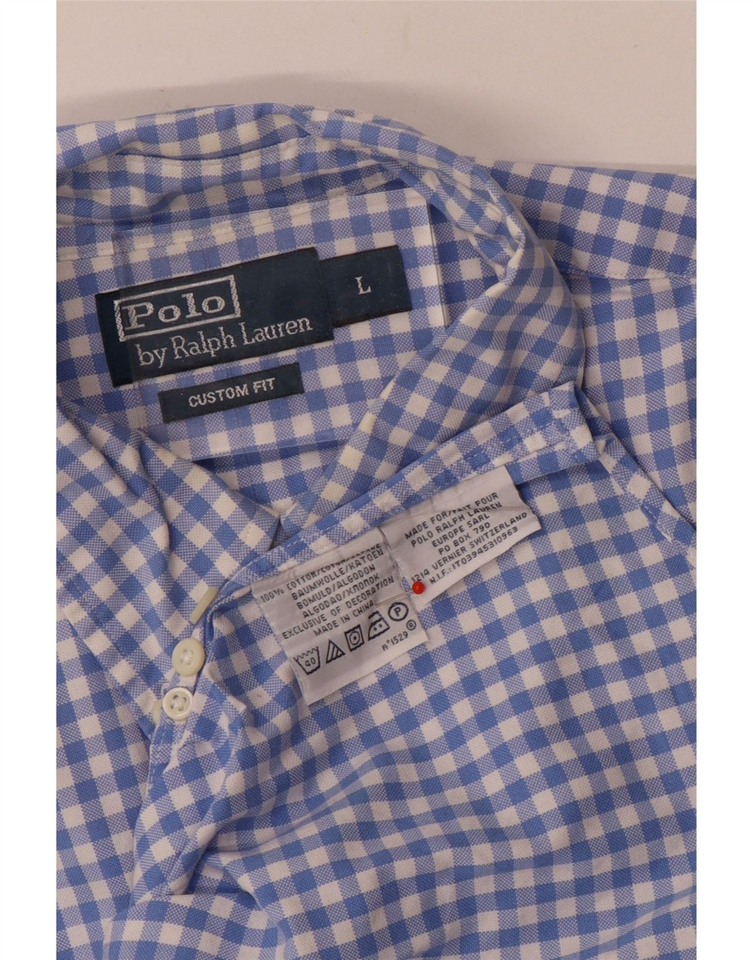 Polo Ralph Lauren Camicia da uomo su misura misura grande in cotone a quadretti blu