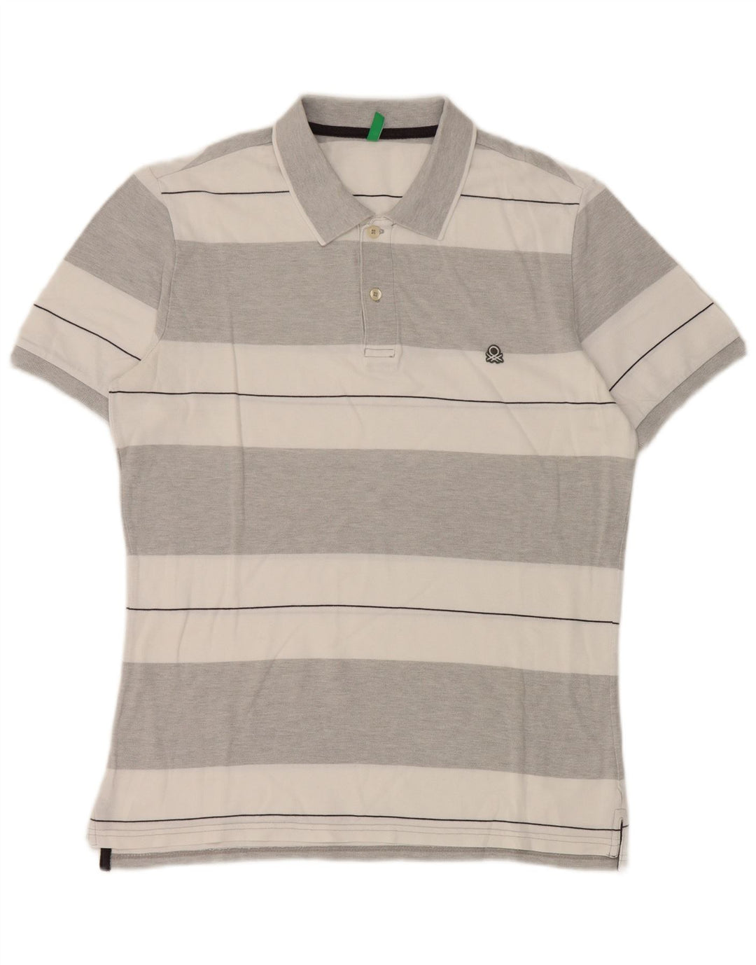 Polo Benetton Uomo Grigio Medio a Righe