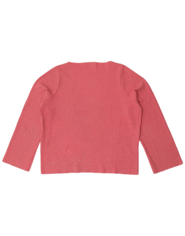 Top Zara Trafaluc da donna oversize a maniche lunghe UK 10 piccolo in cotone rosa