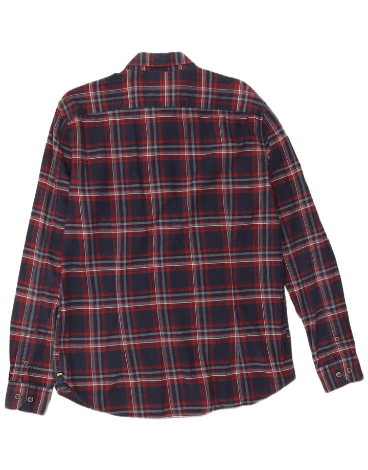 Camicia Barbour da uomo in flanella slim fit, cotone a quadri blu navy di grandi dimensioni