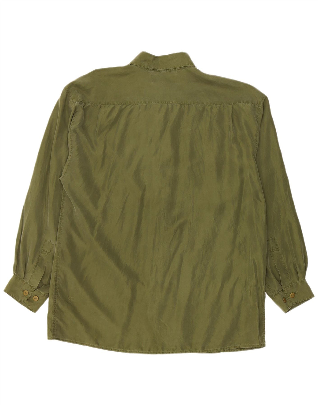 Camicia vintage da uomo grande in seta verde
