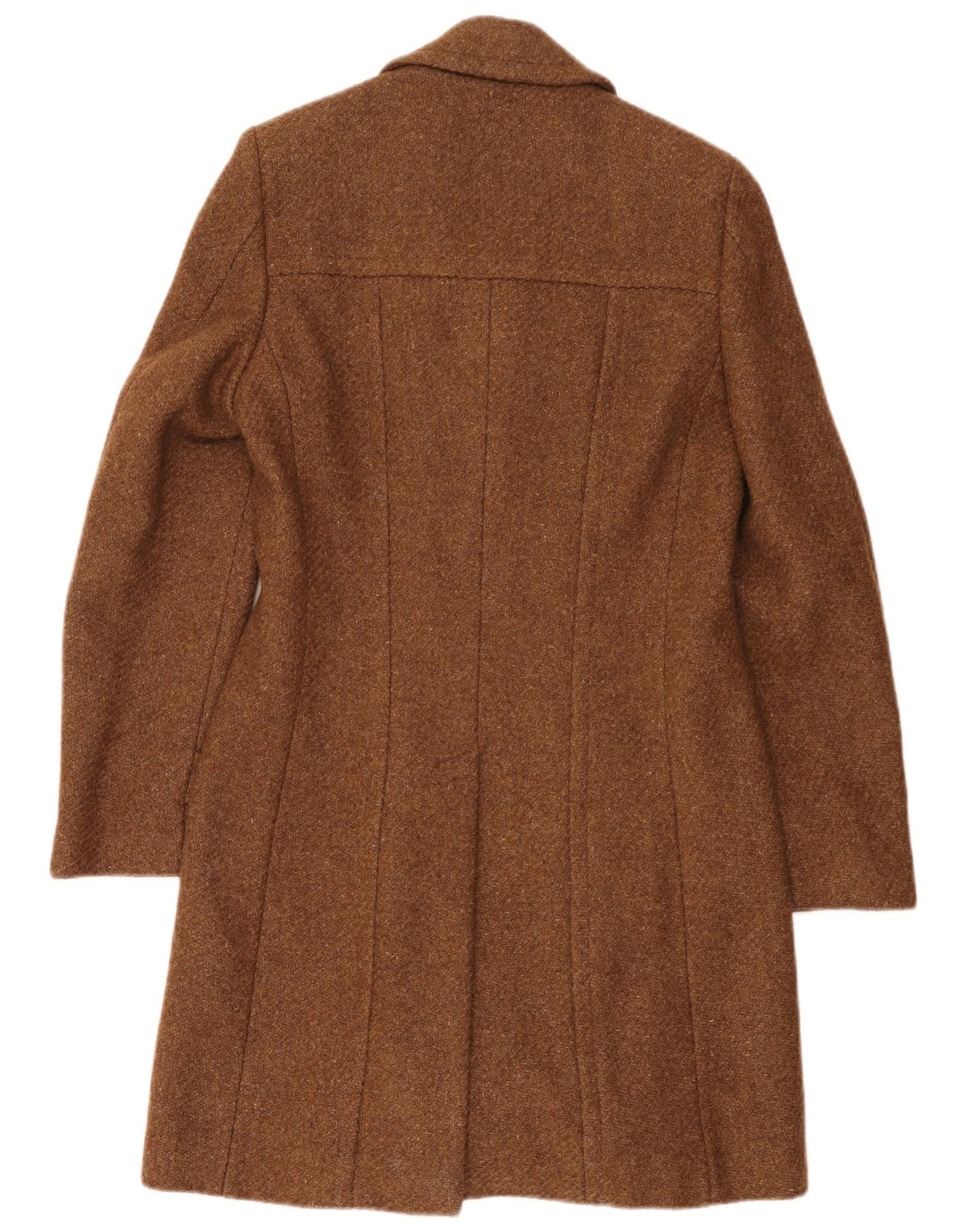 Cappotto doppiopetto vintage da donna UK 8 piccolo marrone