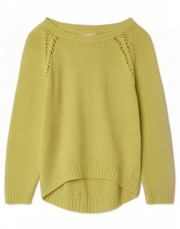 Maglione maglione con scollo a barca da donna Zara UK 14 Acrilico verde medio