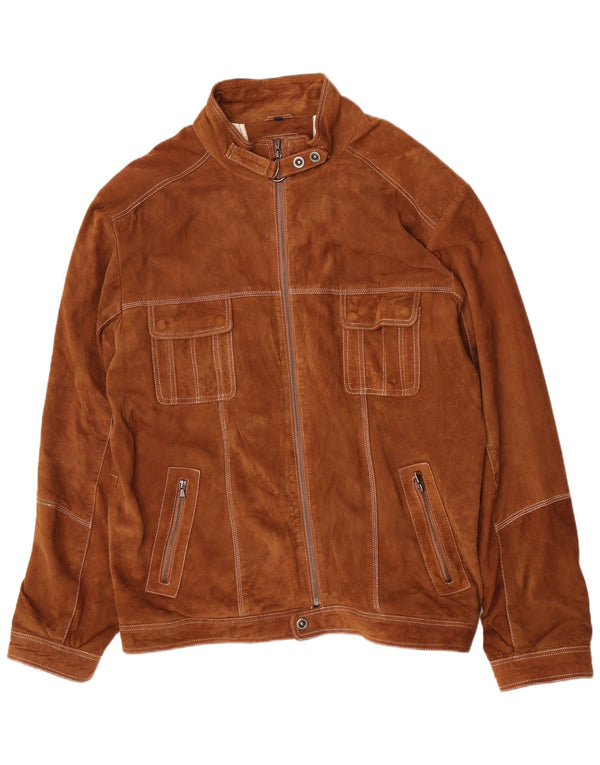 Giacca in pelle scamosciata da uomo HI-Buxter UK 46 3XL Motociclista in pelle marrone