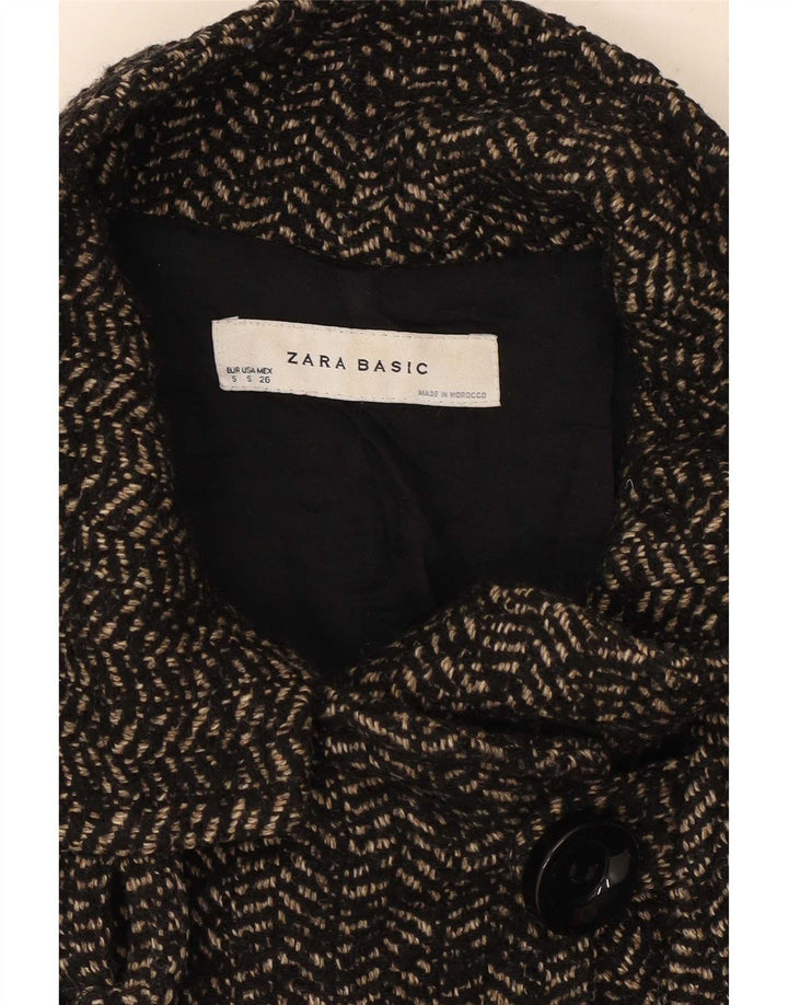 Cappotto doppiopetto Zara da donna UK 10 piccolo grigio a spina di pesce