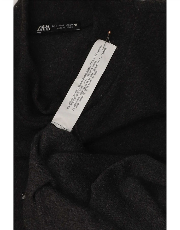 Abito maglione da donna Zara UK 16 grande poliestere grigio