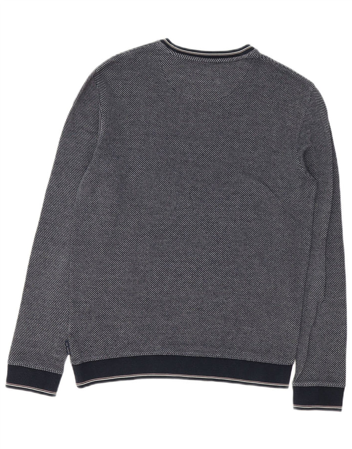 Felpa da uomo Ted Baker, taglia 2, piccola, in cotone blu navy