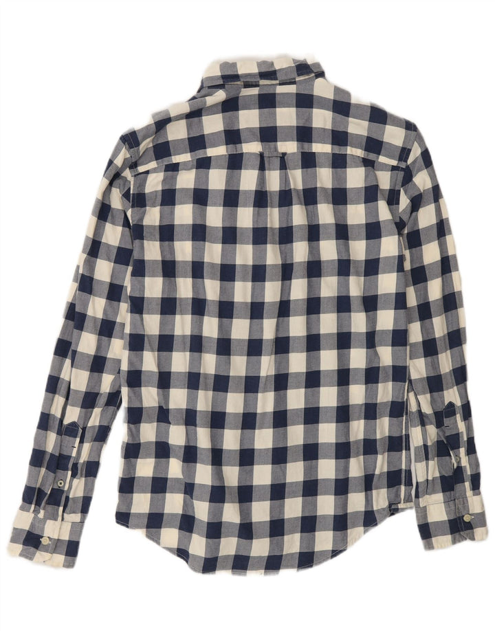 Camicia da uomo Classic Fit American Eagle XS in cotone a quadretti blu navy