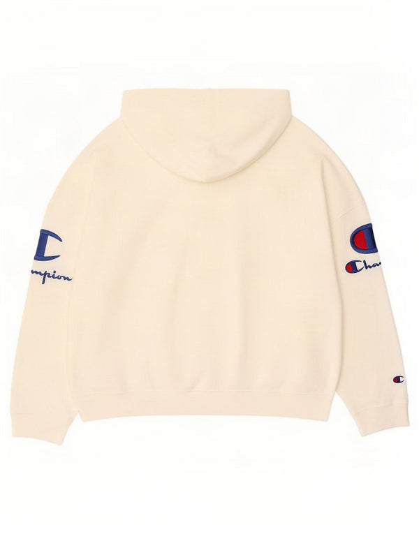 Maglione con cappuccio oversize grafico da donna Champion UK 14 Cotone bianco medio