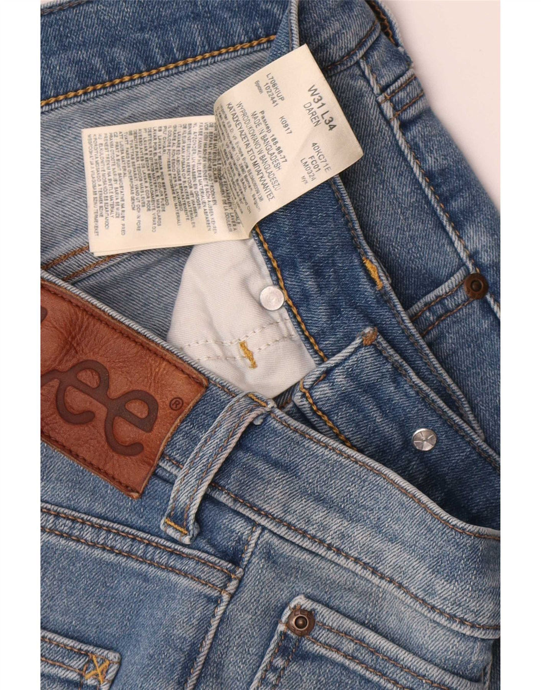 Jeans Lee Daren Slim da uomo W31 L29 in cotone blu
