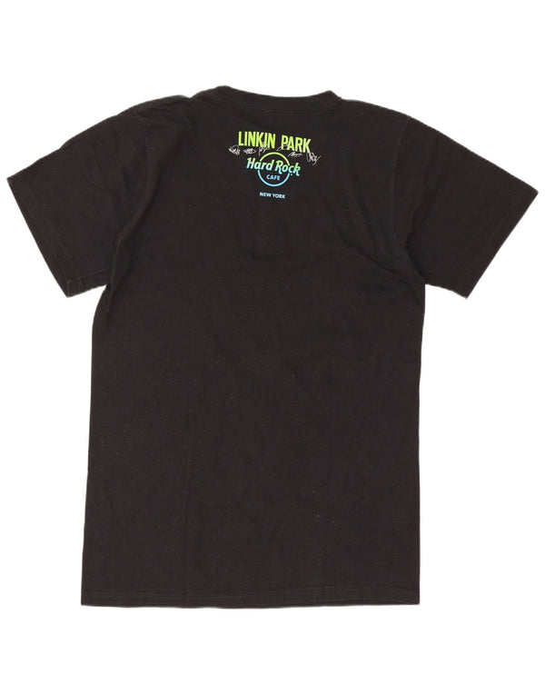 T-shirt grafica da uomo New York Hard Rock Cafe, piccola, in cotone nero