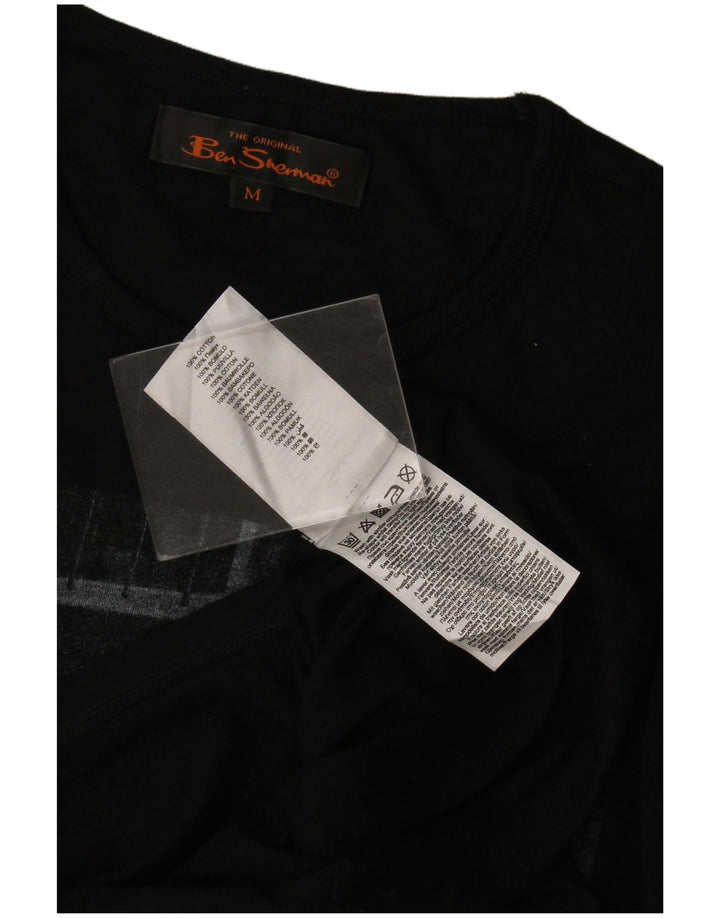 T-shirt grafica da uomo Ben Sherman Top in cotone nero medio