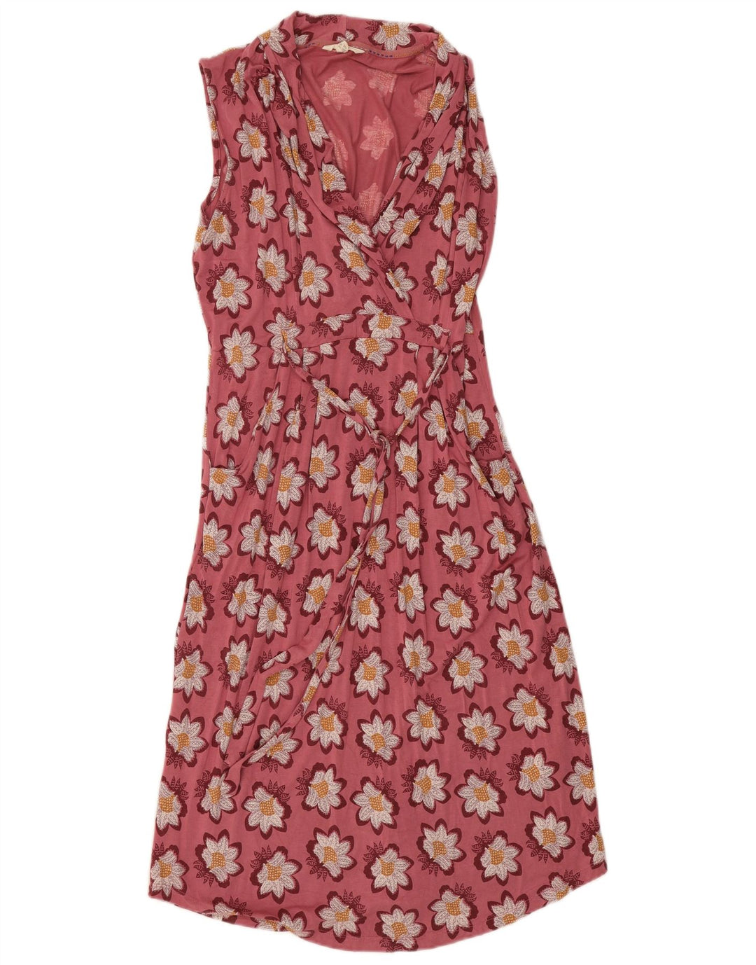 Abito basic senza maniche da donna White Stuff UK 14 Viscosa floreale rosa medio